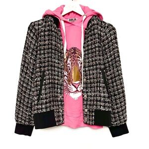 CHRLDR Bundle: Tweed varsity jacket & Semi cropped hoodie